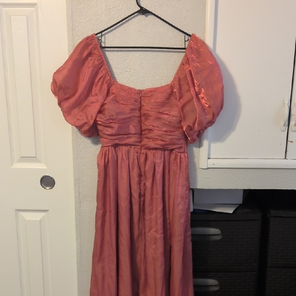 Storia Rose-Pink Puff Sleeve Maxi Dress - Picture 6 of 6
